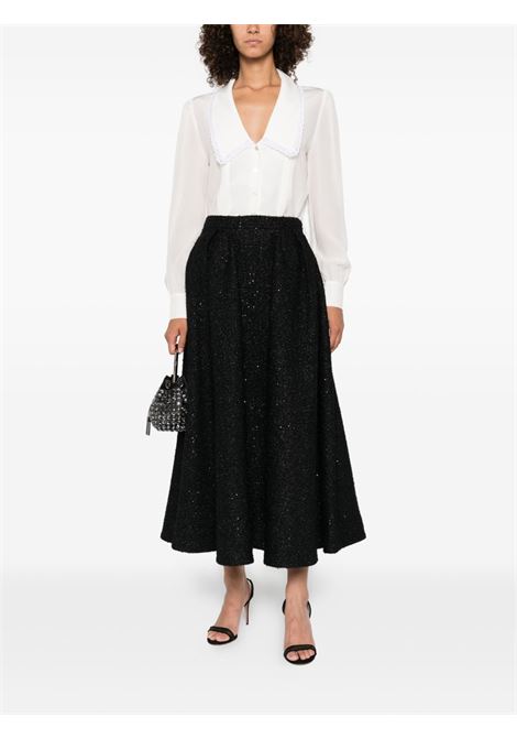 White lace-trimmed collared blouse Alessandra Rich - women ALESSANDRA RICH | FABX4094F30570822